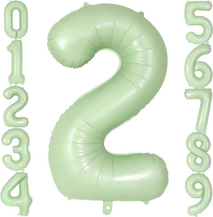 Green Number 2 Foil Balloon – Helium Party Decoration 32inches - Image 3