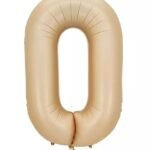 32 Inch Number 0 Foil Balloon - Caramel Light Pastel Color