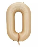 32 Inch Number 0 Foil Balloon - Caramel Light Pastel Color