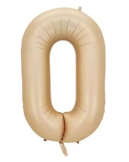 32 Inch Number 0 Foil Balloon - Caramel Light Pastel Color