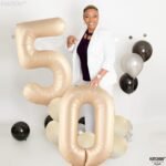 32 Inch Number 0 Foil Balloon - Caramel Light Pastel Color - Image 6