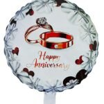 Happy Anniversary Ring Design Foil Balloon
