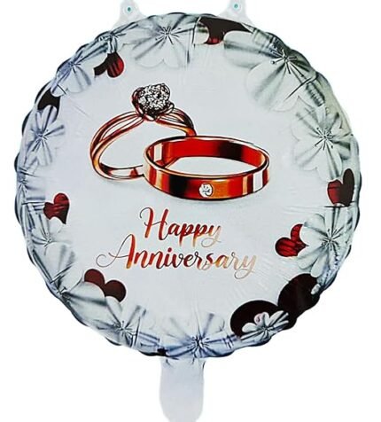 Happy Anniversary Ring Design Foil Balloon