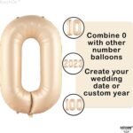 32 Inch Number 0 Foil Balloon - Caramel Light Pastel Color - Image 3