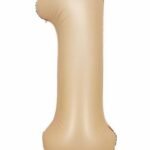 32 Inch Number 1 Foil Balloon - Caramel Light Pastel Color