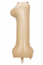 32 Inch Number 1 Foil Balloon - Caramel Light Pastel Color