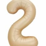 32 Inch Number 2 Foil Balloon - Caramel Light Pastel Color