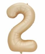 32 Inch Number 2 Foil Balloon - Caramel Light Pastel Color