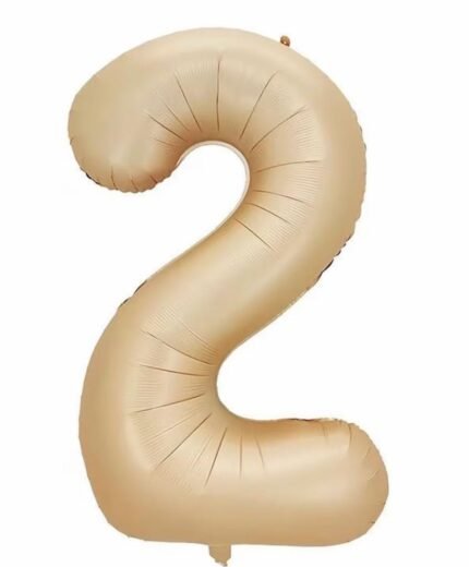 32 Inch Number 2 Foil Balloon - Caramel Light Pastel Color