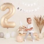32 Inch Number 2 Foil Balloon - Caramel Light Pastel Color - Image 6