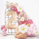 32 Inch Number 2 Foil Balloon - Caramel Light Pastel Color - Image 2
