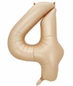 32 Inch Number 4 Foil Balloon - Caramel Light Pastel Color