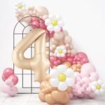 32 Inch Number 4 Foil Balloon - Caramel Light Pastel Color - Image 5