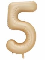 32 Inch Number 5 Foil Balloon - Caramel Light Pastel Color