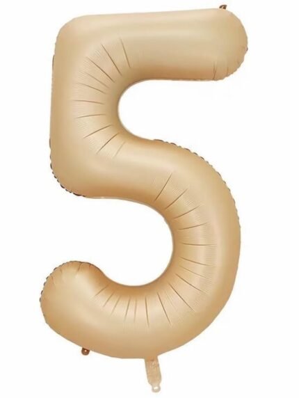 32 Inch Number 5 Foil Balloon - Caramel Light Pastel Color