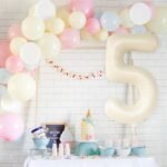 32 Inch Number 5 Foil Balloon - Caramel Light Pastel Color - Image 2