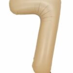 32 Inch Number 0 Foil Balloon - Caramel Light Pastel Color