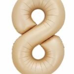 32 Inch Number 8 Foil Balloon - Caramel Light Pastel Color