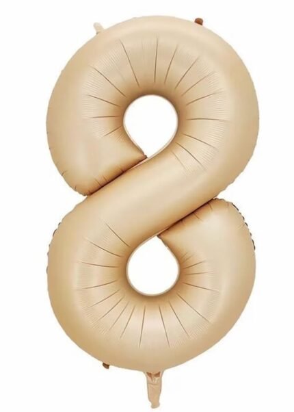 32 Inch Number 8 Foil Balloon - Caramel Light Pastel Color