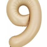 32 Inch Number 0 Foil Balloon - Caramel Light Pastel Color