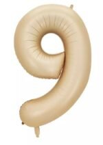 32 Inch Number 0 Foil Balloon - Caramel Light Pastel Color