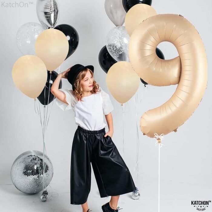 32 Inch Number 0 Foil Balloon - Caramel Light Pastel Color - Image 4