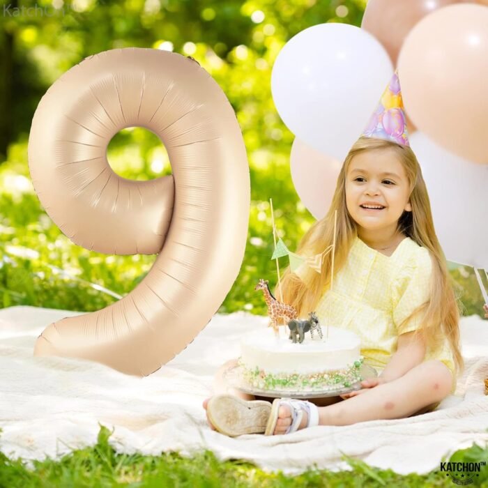 32 Inch Number 0 Foil Balloon - Caramel Light Pastel Color - Image 3