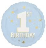 Blue 1st Birthday Balloon Set – 5PCS Baby Boy - Image 3