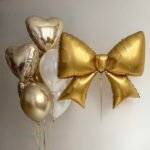 Gold Bow & Heart Foil Balloon Set – Luxury Party Decoration - Image 2