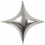 Silver Star Foil Balloon - 9 inch (10 pcs)