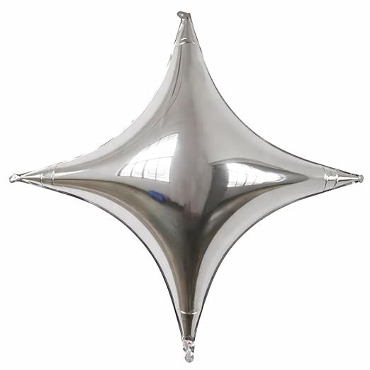 3 Silver Star Foil Balloon - 9 inch (10 pcs) - Image 1