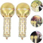 Gold Microphone Foil Balloon – Music Party Decoration - Image 4