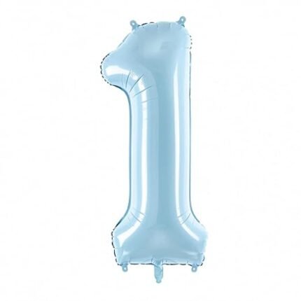 32 Inch Number 1 Foil Balloon - Pastel Matte Baby Blue