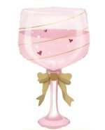 Happy Anniversary Wine Glass & Heart Foil Balloon Set - set of 5 - Image 2