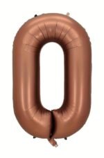 Giant Chocolate Brown Number 0 Foil Balloon - 32 Inch