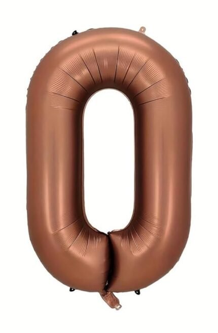 Giant Chocolate Brown Number 0 Foil Balloon - 32 Inch