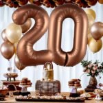 Giant Chocolate Brown Number 0 Foil Balloon - 32 Inch - Image 2