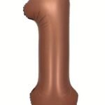 Giant Chocolate Brown Number 1 Foil Balloon - 32 Inch