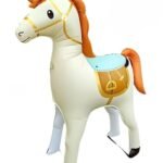 3D Self Standing Horse Foil Balloon, 57.8 X 52.3 Inch - Cream