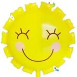 22inch Cute Smiling Sun Foil Balloon – Pastel Yellow