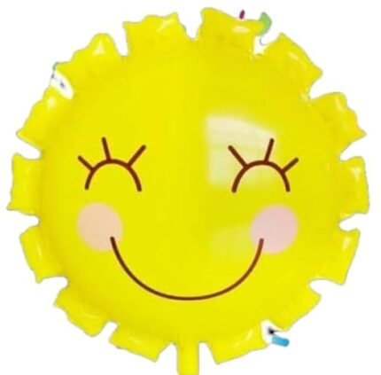 22inch Cute Smiling Sun Foil Balloon – Pastel Yellow