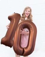 Giant Chocolate Brown Number 1 Foil Balloon - 32 Inch - Image 3