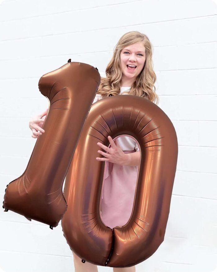 Giant Chocolate Brown Number 1 Foil Balloon - 32 Inch - Image 3