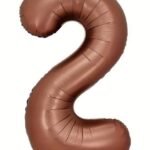 Giant Chocolate Brown Number 2 Foil Balloon - 32 Inch