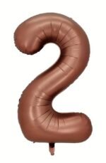 Giant Chocolate Brown Number 2 Foil Balloon - 32 Inch