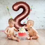 Giant Chocolate Brown Number 2 Foil Balloon - 32 Inch - Image 2