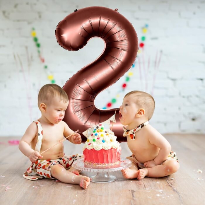 Giant Chocolate Brown Number 2 Foil Balloon - 32 Inch - Image 2
