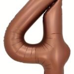 Giant Chocolate Brown Number 4 Foil Balloon - 32 Inch