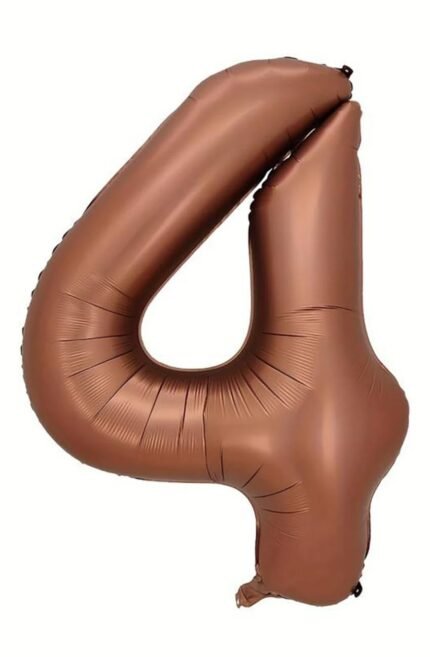 Giant Chocolate Brown Number 4 Foil Balloon - 32 Inch