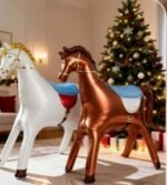 3D Self Standing Horse Foil Balloon, 57.8 X 52.3 Inch - Cream - Image 2